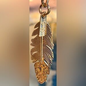 Jessica Simpson Gold-Tone Feather Bag  Charm or Key Holder